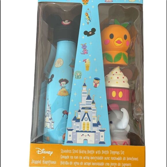 NIB Disney Parks Stainless Steel Water Bottle and Toppers Set by Jerrod Maruyama - Picture 4 of 4